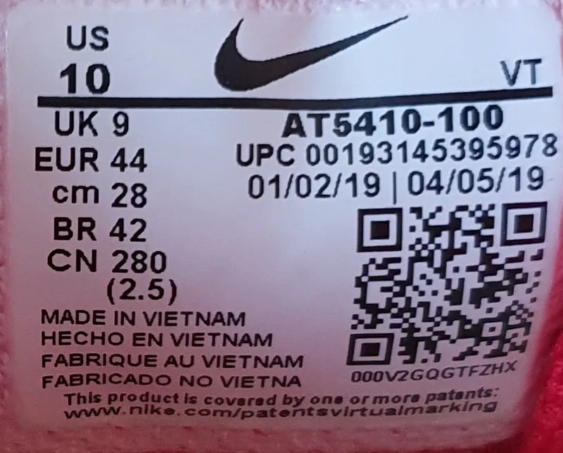 Nike Air Ghost Racer Trainers UK9/US10/E44 AT5410-100 White Atom Red Neon Yellow
