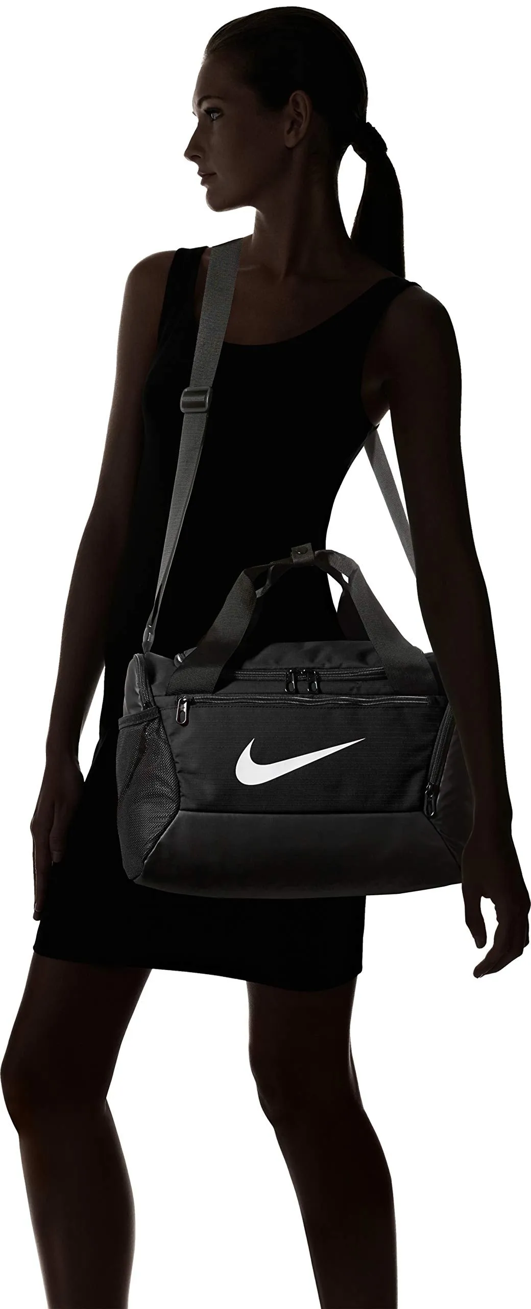 NIKE Brasilia X-Small Duffel - 9.0, Black/Black/White, Misc
