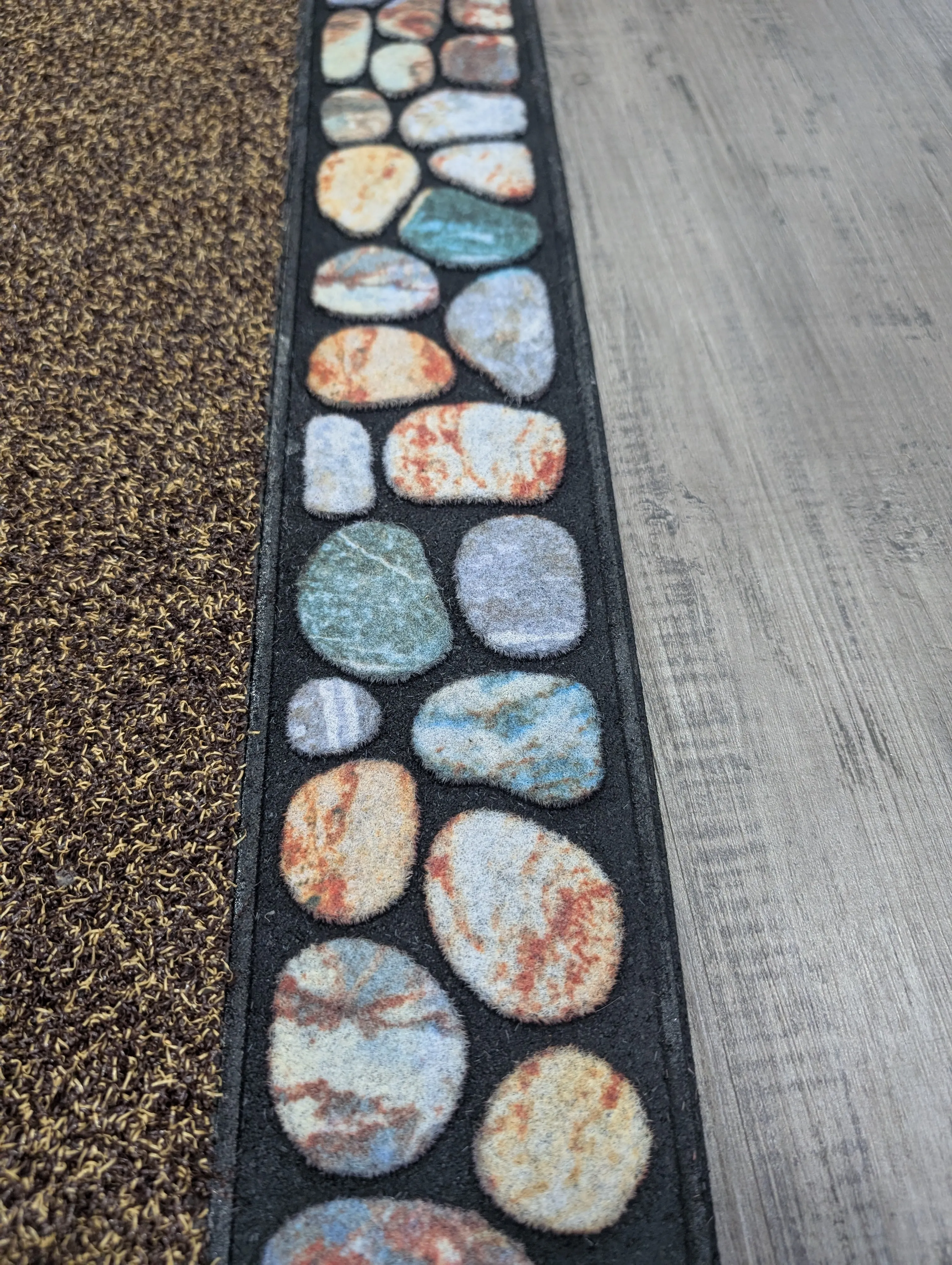Outdoor Mat Pebble Border 45x76cm - Multi