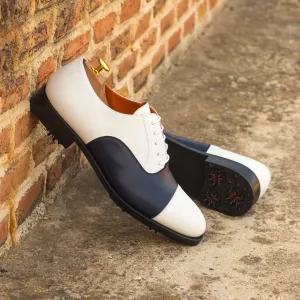 Oxford-Box Calf, White, Blue-Wholesale