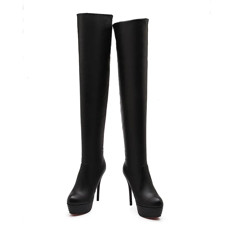 Platform over the knee boots stiletto high heel long boots