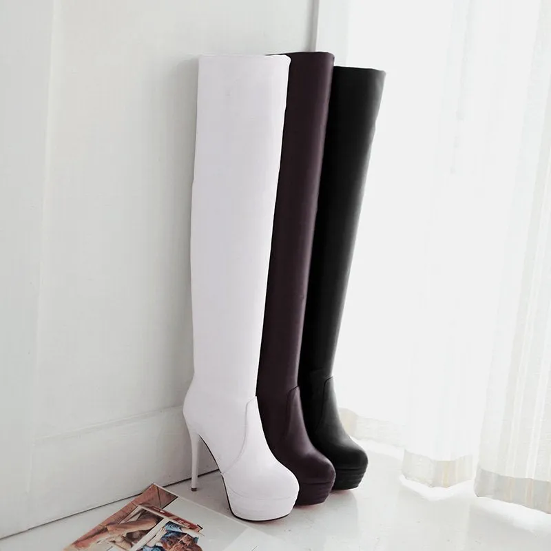 Platform over the knee boots stiletto high heel long boots