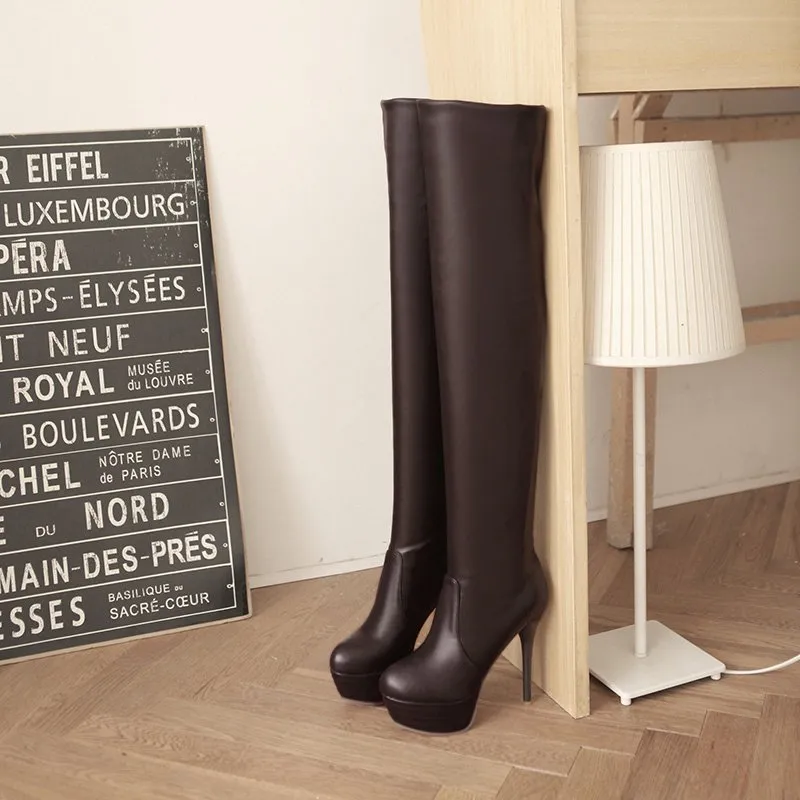 Platform over the knee boots stiletto high heel long boots