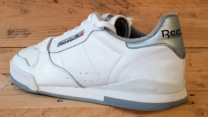 Reebok Phase 1 MU Low Leather Trainers UK10/US11/EU44.5 R608 PVN White/Silver