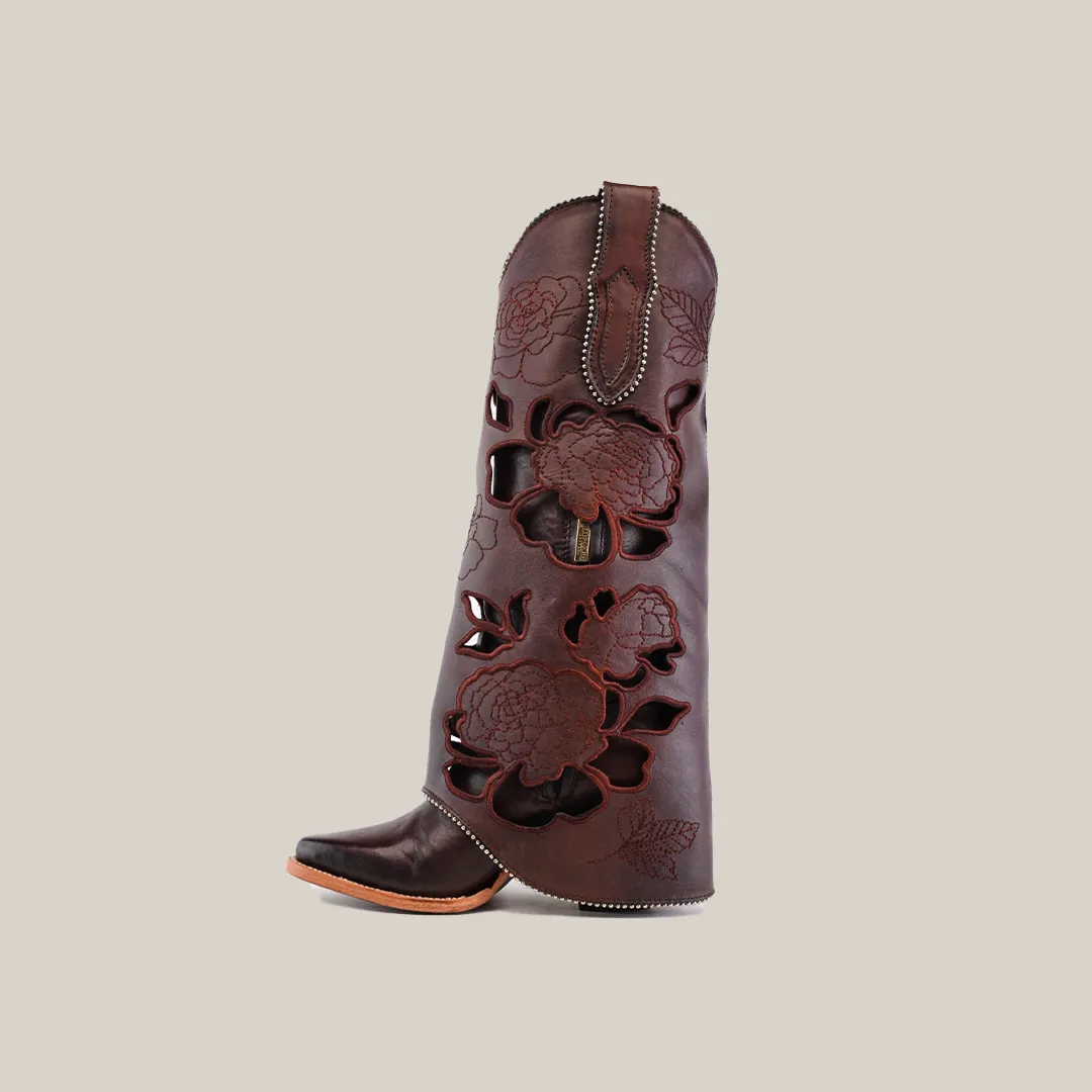 Roma Flowers Tall Shaft Chocolate -  J Toe