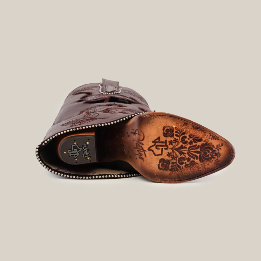 Roma Flowers Tall Shaft Chocolate -  J Toe