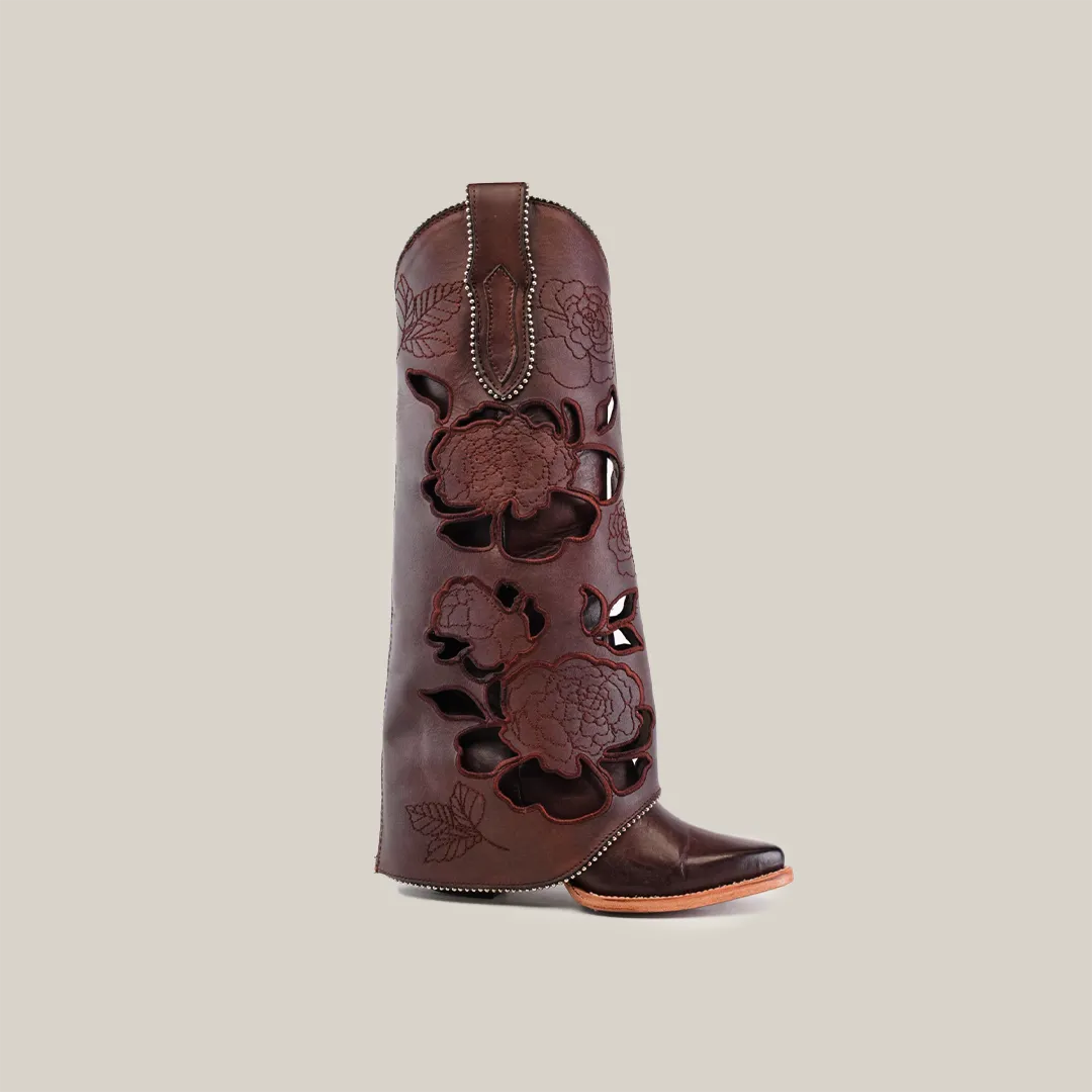 Roma Flowers Tall Shaft Chocolate -  J Toe