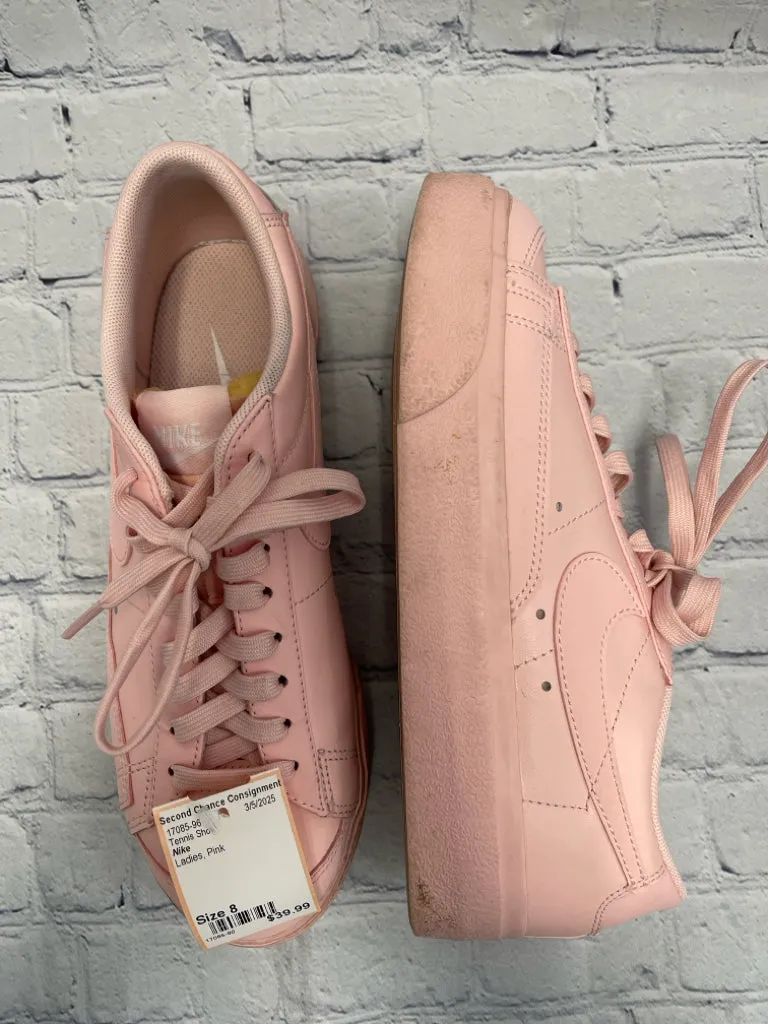 Size 8 Ladies Pink Nike Tennis Shoe