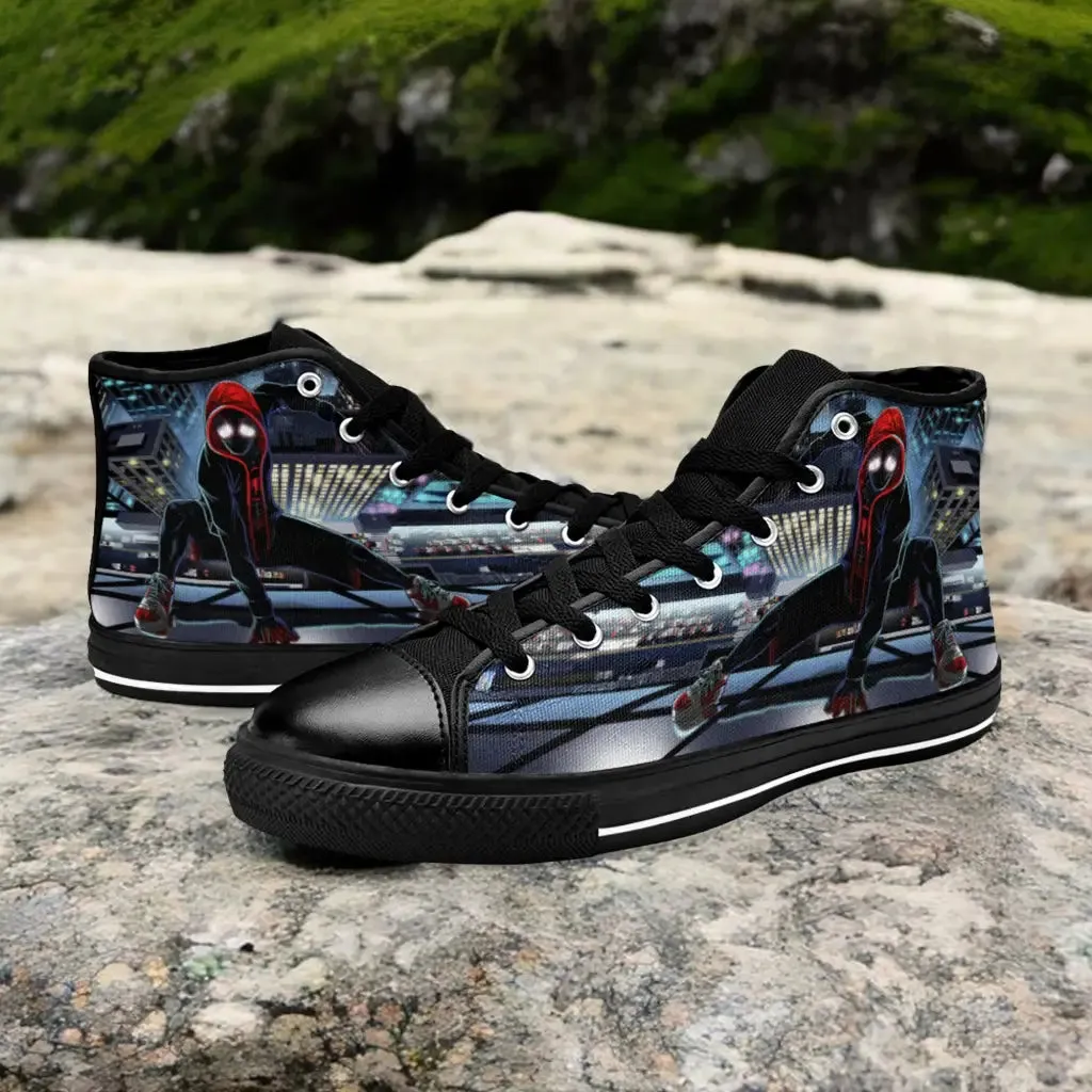 Spider Man Miles Morales Shoes High Top Sneakers for Kids and Adults