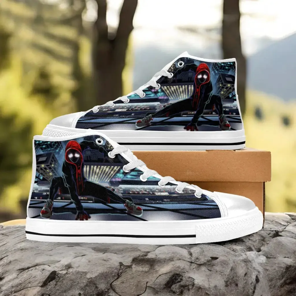 Spider Man Miles Morales Shoes High Top Sneakers for Kids and Adults