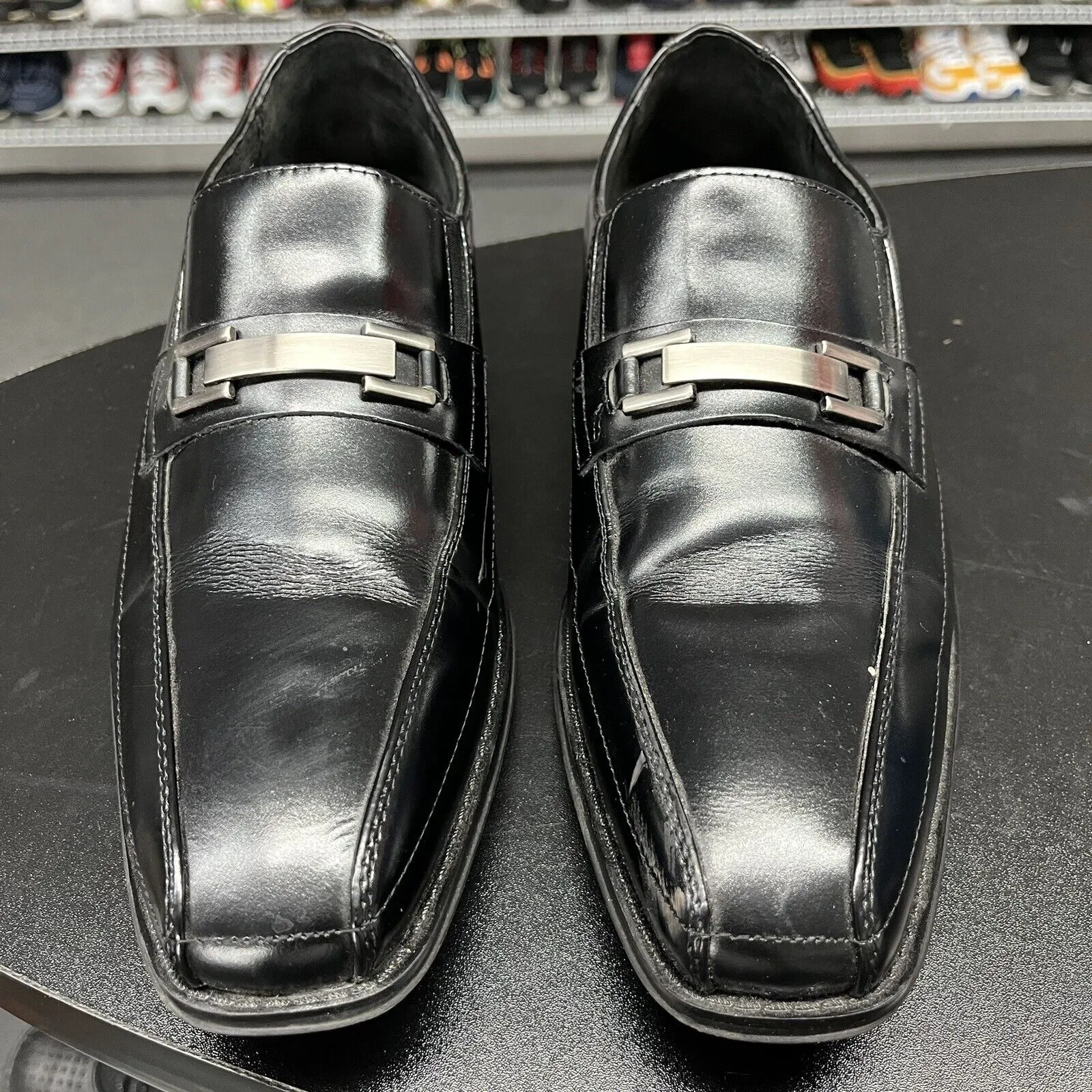 Stacy Adams Slip On Black Leather Dress Shoes 20141-001 Men's Size 10