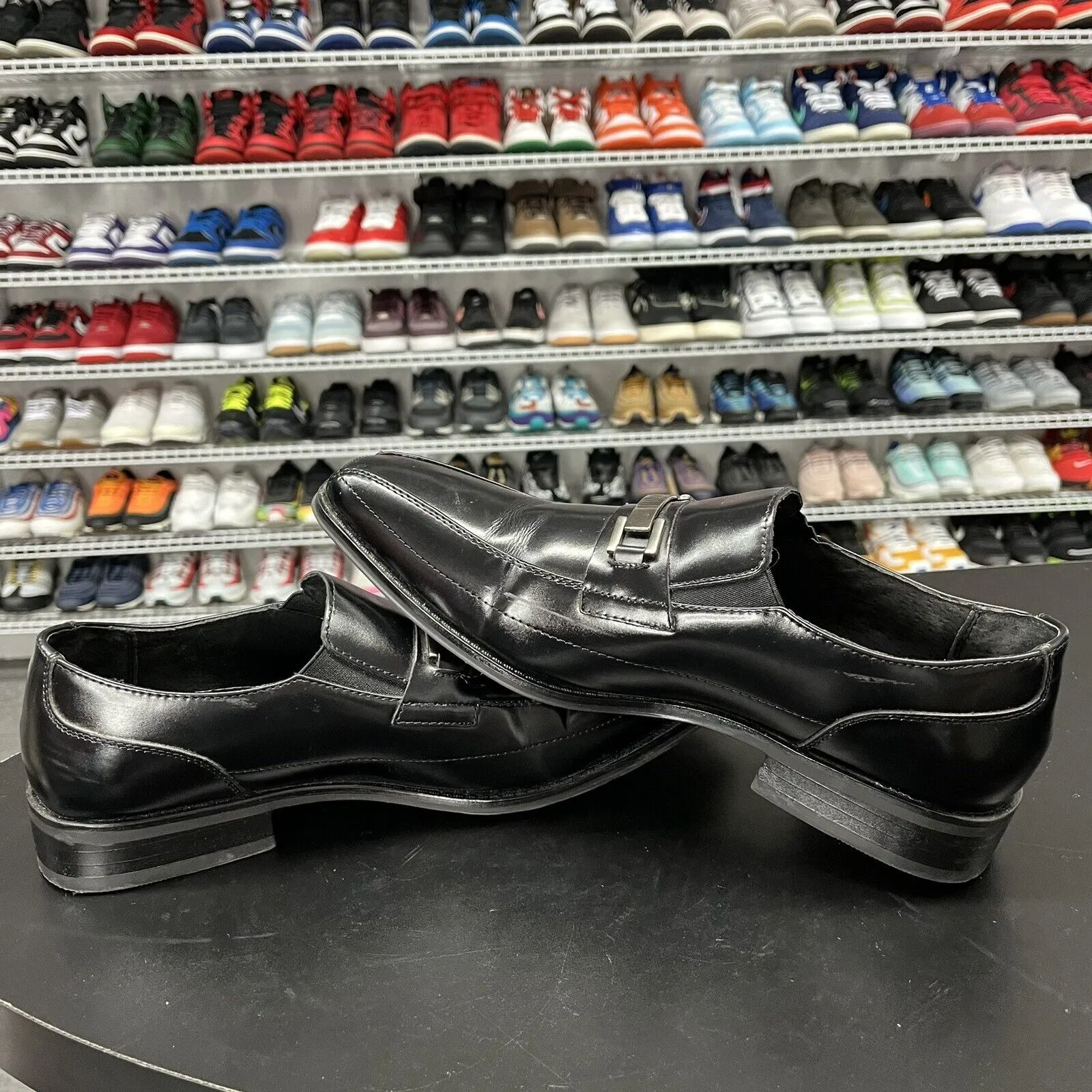 Stacy Adams Slip On Black Leather Dress Shoes 20141-001 Men's Size 10