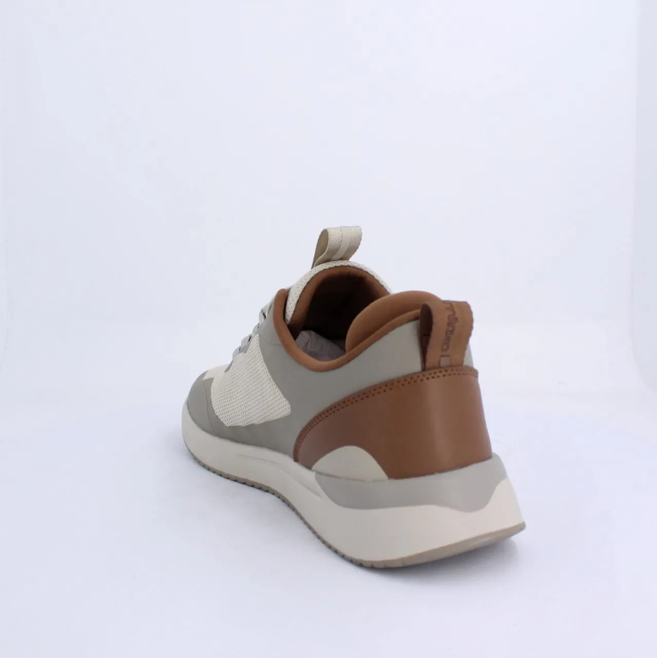 STUART MENS LACEUP TRAINERS-TAUPE