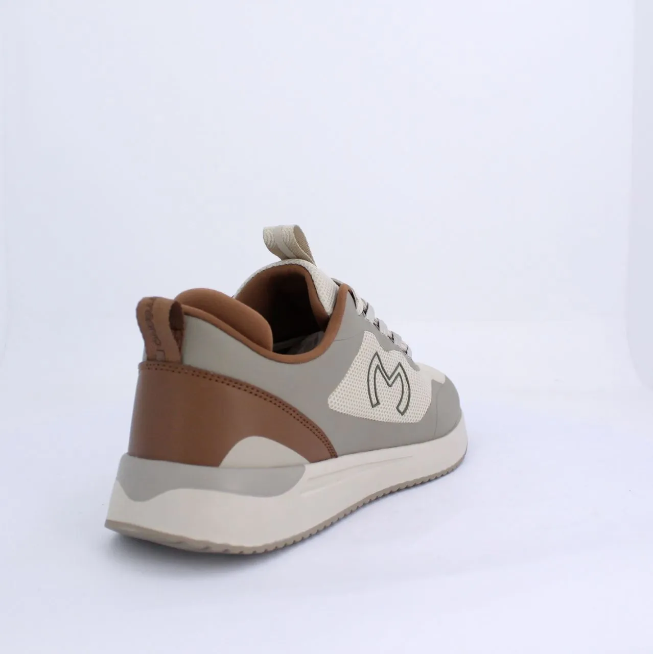 STUART MENS LACEUP TRAINERS-TAUPE