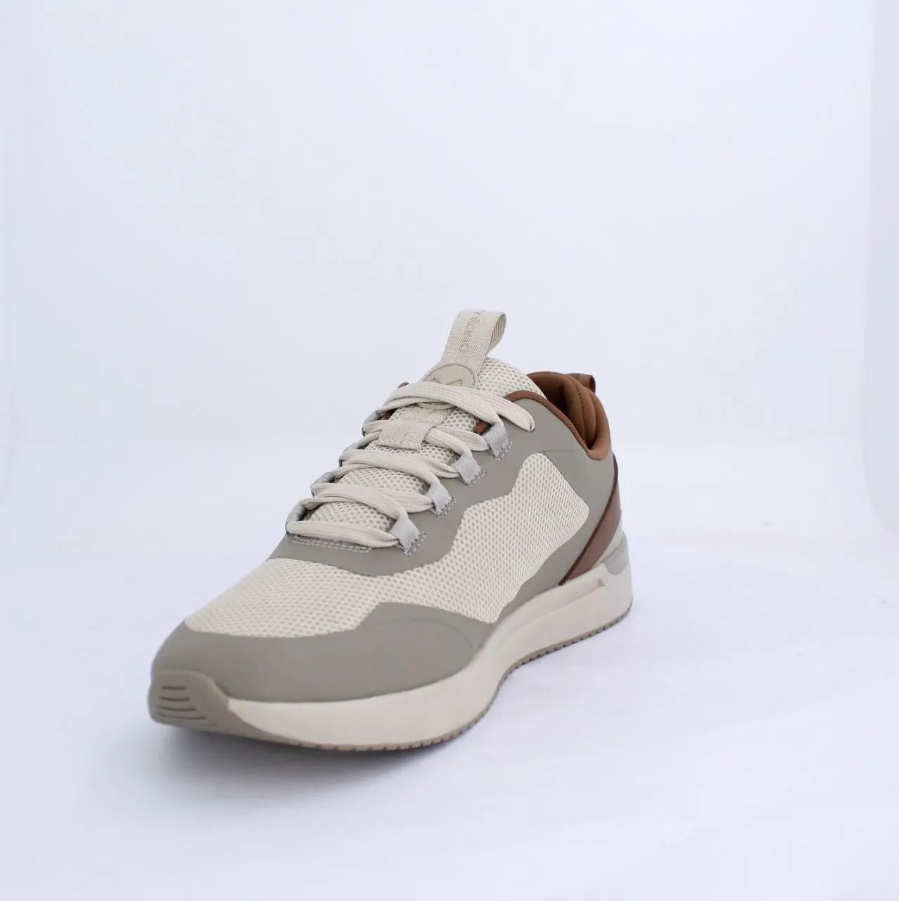 STUART MENS LACEUP TRAINERS-TAUPE
