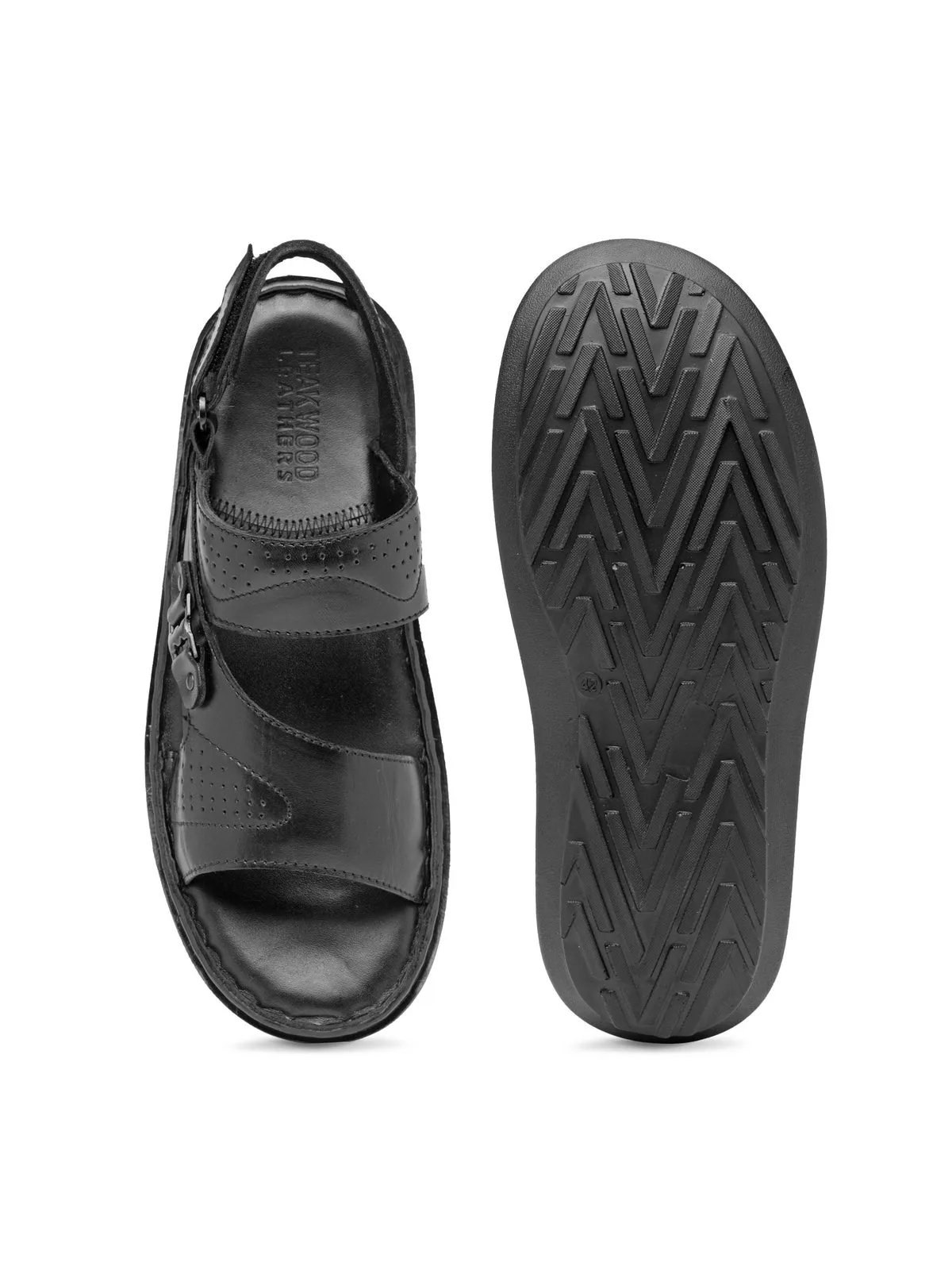Teakwood Black Daily Wear Sandals