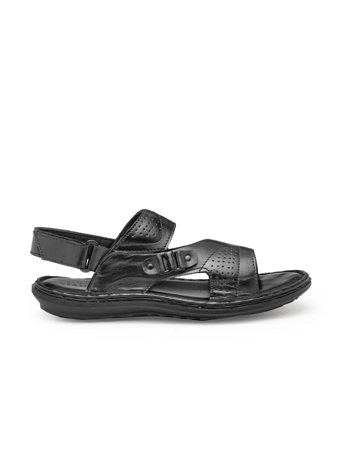 Teakwood Black Daily Wear Sandals