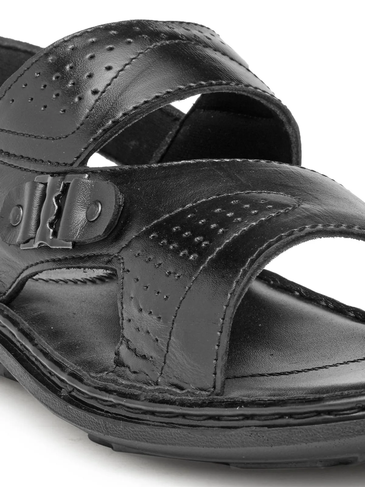 Teakwood Black Daily Wear Sandals