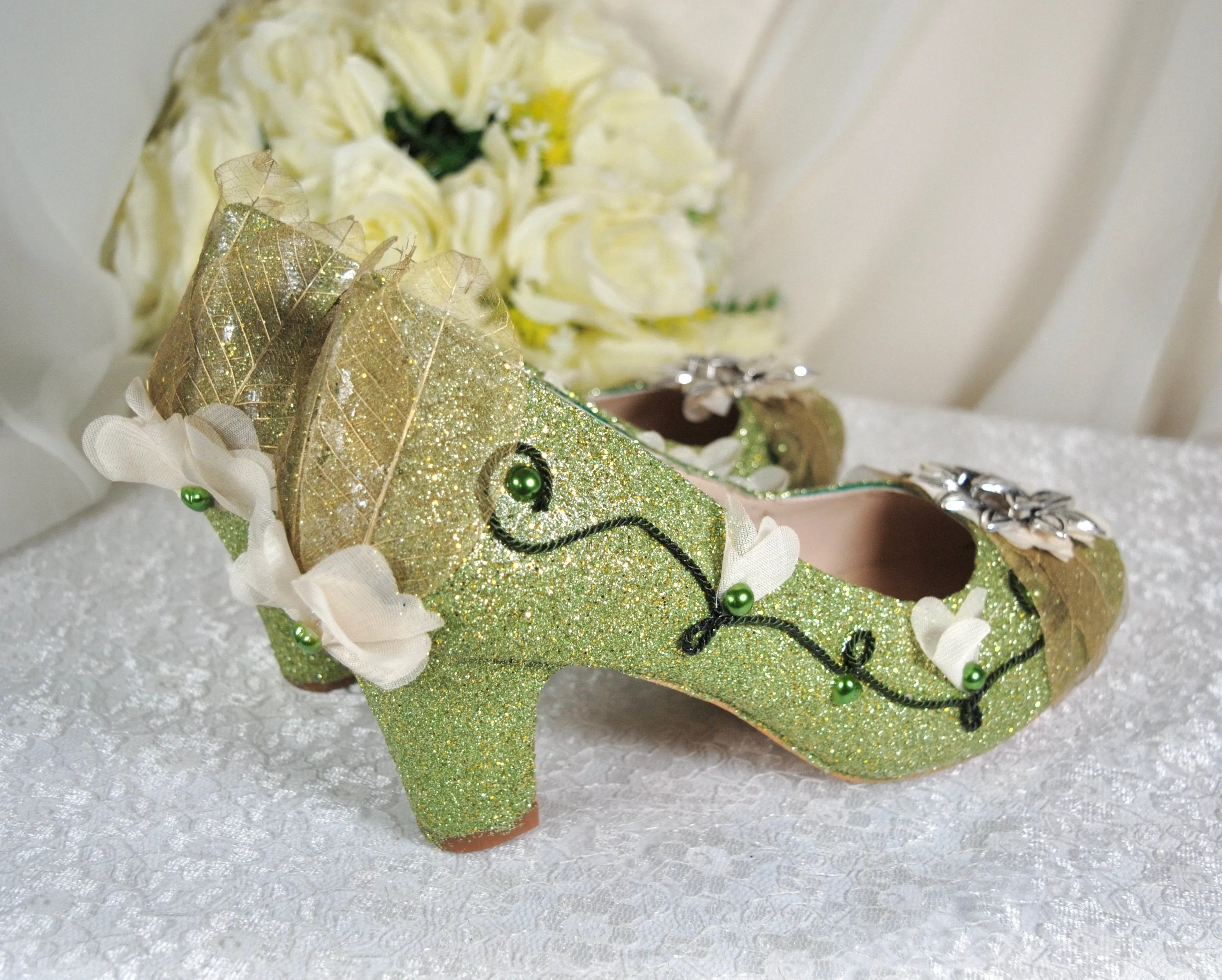 Tiana - Princess Inspired Bridal Shoes with Block Heel
