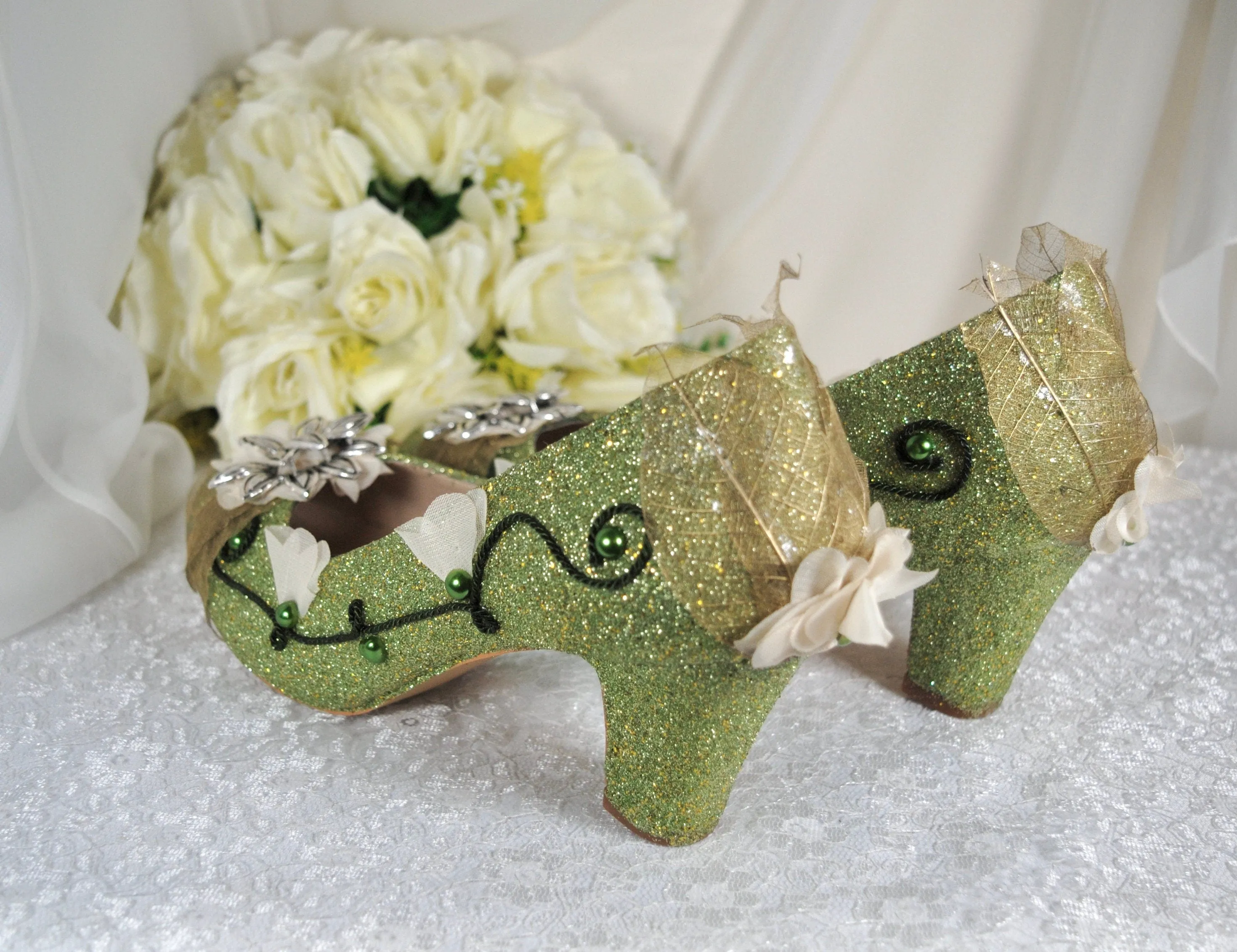 Tiana - Princess Inspired Bridal Shoes with Block Heel