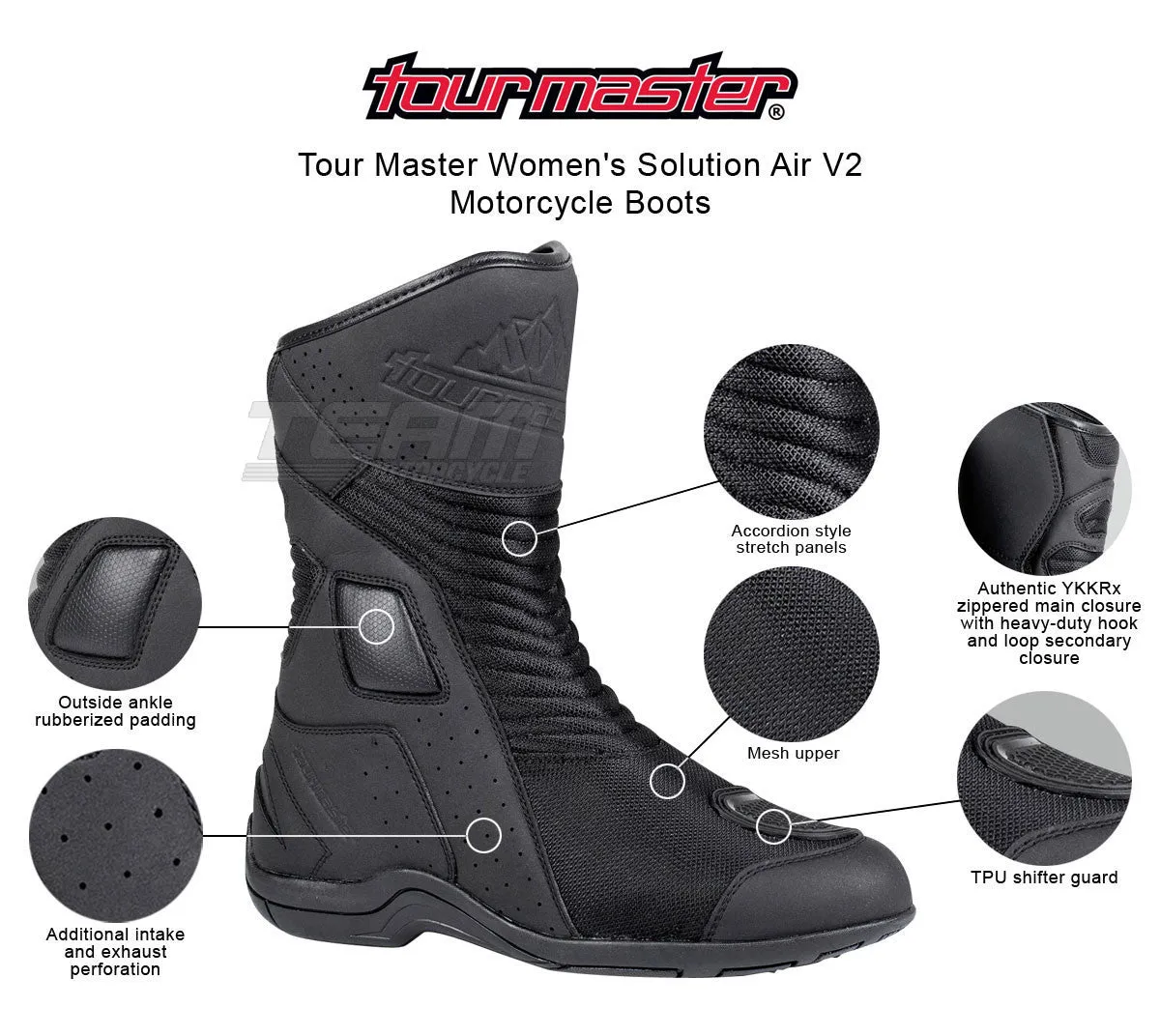 Tour Master Women's Solution Air V2 Motorcycle Boots