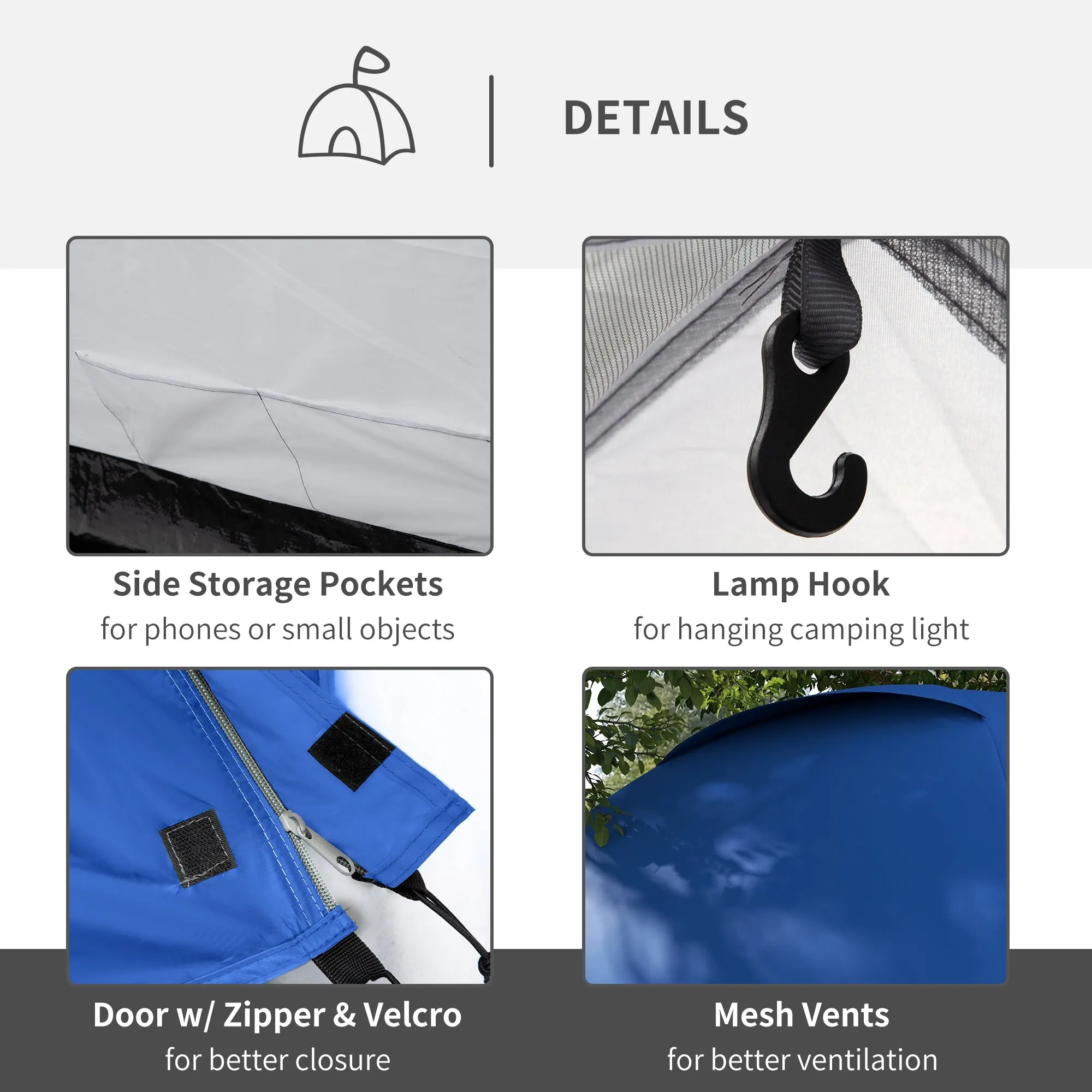 Two-Man Dome Tent, with Front Vestibule - Blue/Grey