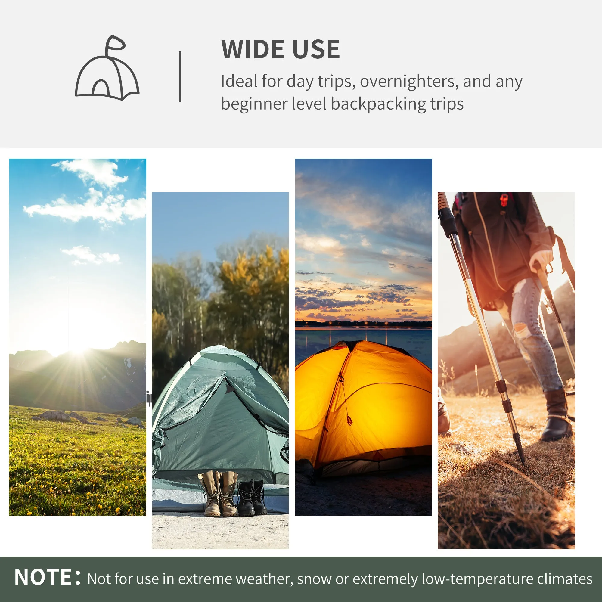 Two-Man Dome Tent, with Front Vestibule - Blue/Grey
