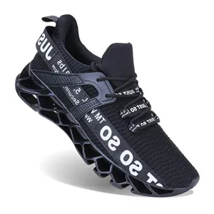 UMYOGO Mens Athletic Walking Blade Running Tennis Shoes Fashion Sneakers (10 M US, 1-Black)