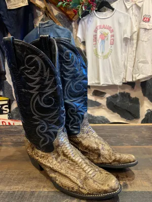 Vintage Acme Snakeskin Boots, 10EE