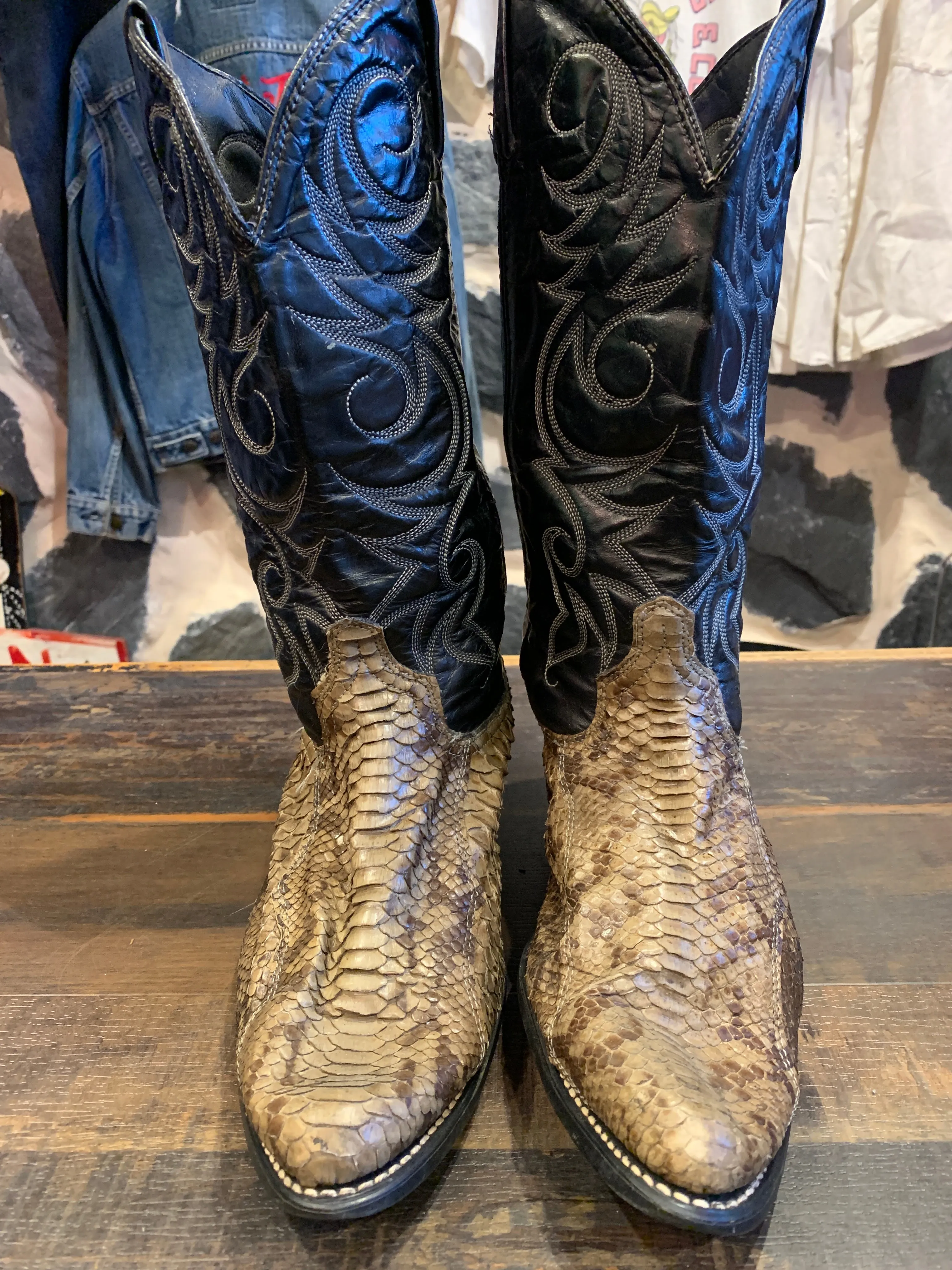 Vintage Acme Snakeskin Boots, 10EE