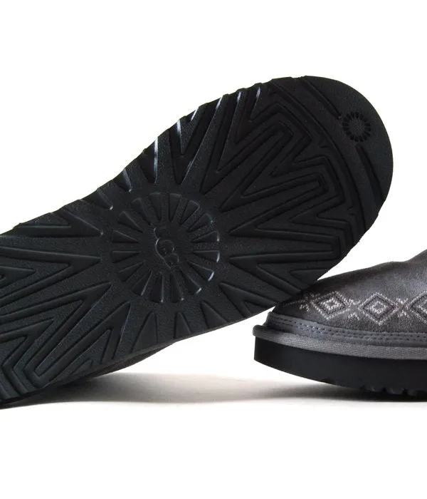White Mountaineering/WM × UGG EMBROIDERED FRONT GORE BOOTS MENS (GRAY)