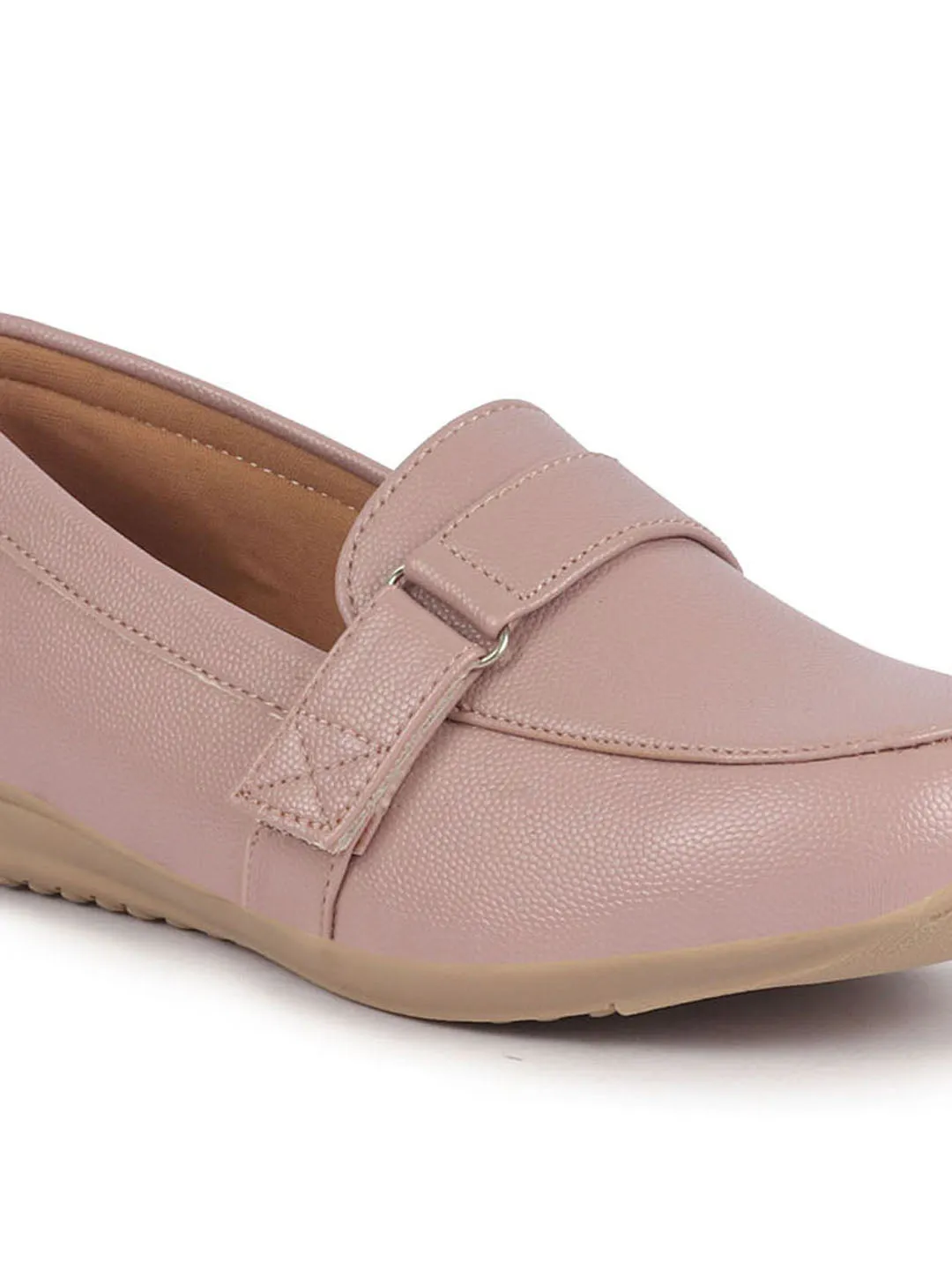 Women Purple Comfortable Formal Adjustable Strap Hook and Loop Slip On Shoes|Party Shoe|Office Shoe|Daily Wear
