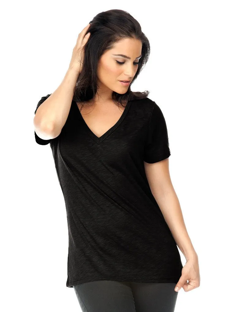 Women's Slub Jersey V Neck-f