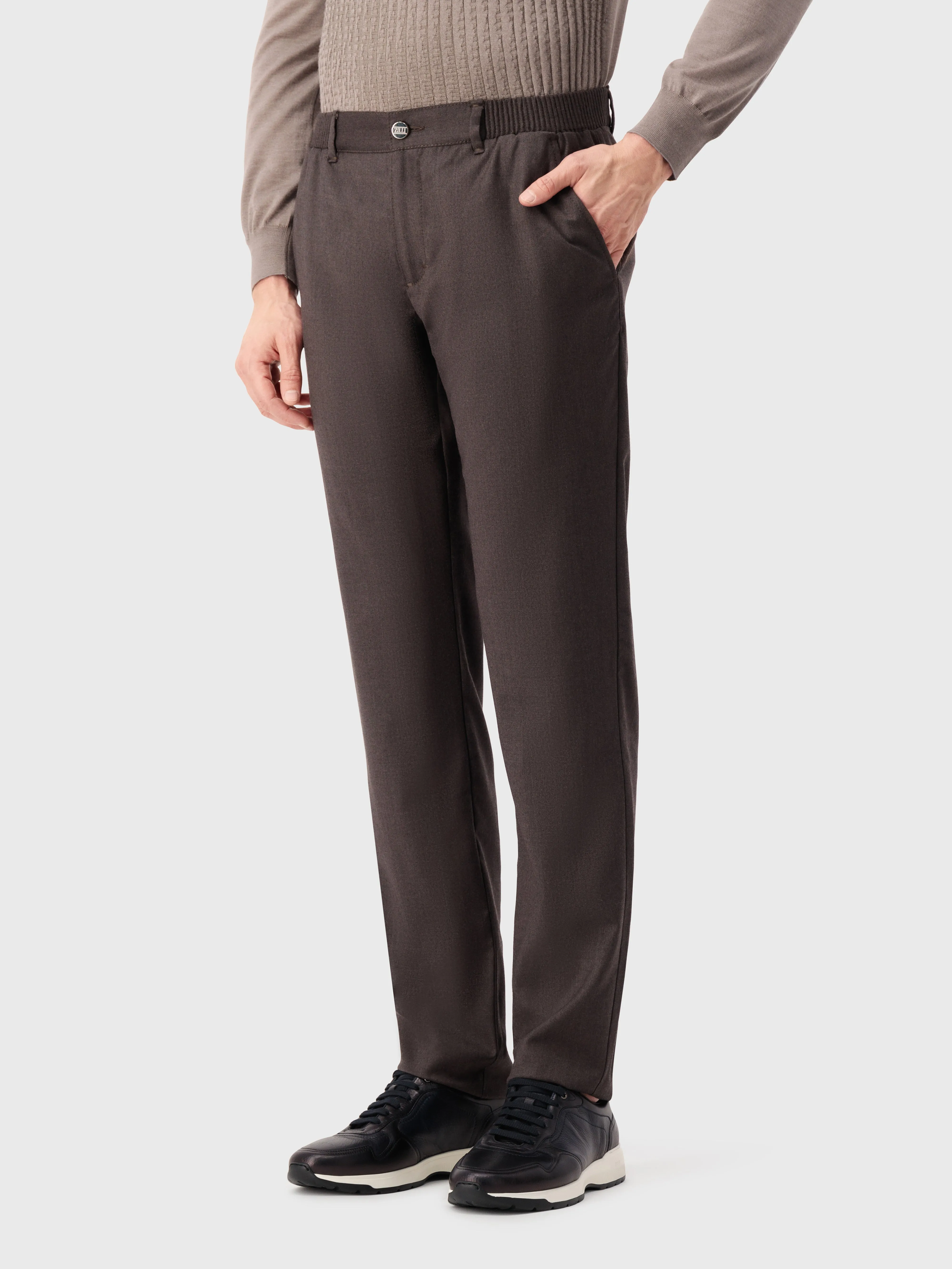 Wool Trousers Brown